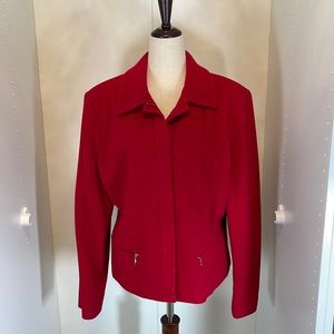 Casual Corner Red Bomber Jacket Size 12